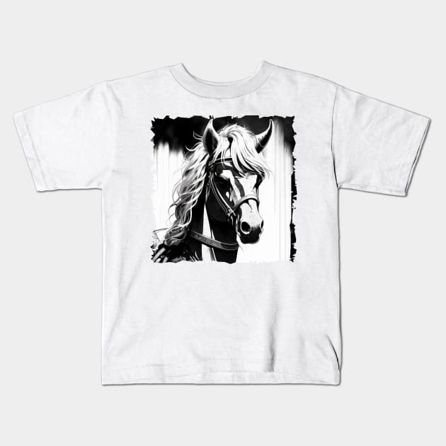 horse Kids T-Shirt by IDesign23